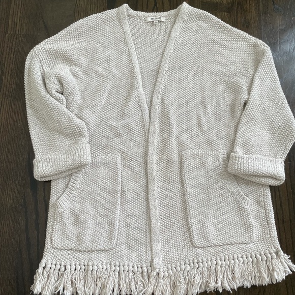 Madewell sweater cardigan open front with fringe size s - Picture 1 of 4
